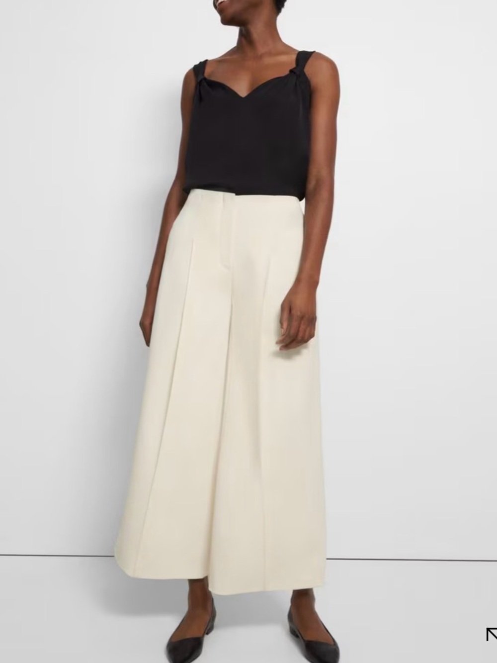 NWT THEORY Wide Leg Pleated Pants Admiral Crepe-Good Collection SZ 8